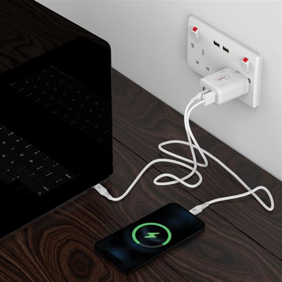 SKROSS DC57UK-PD65 USB A+C nabíjecí adaptér Power charger 65W GaN UK, Power Delivery, typ G