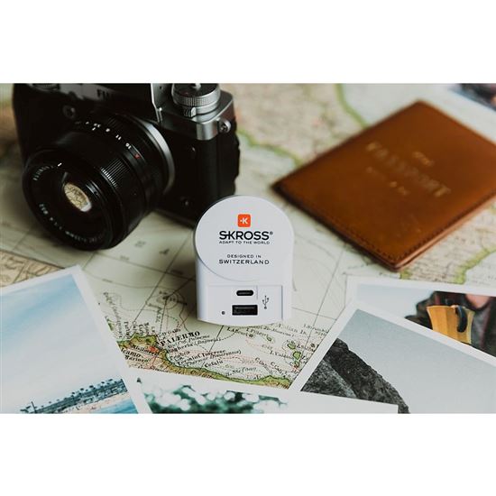 SKROSS DC55 USB A+C nabíjecí adaptér EU, 27W, typ C
