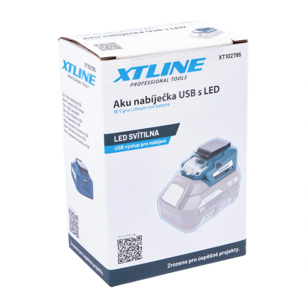 XTLINE Nabíječka s LED svítidlem 18 V, 60 lm | 1.5 A, XT102795