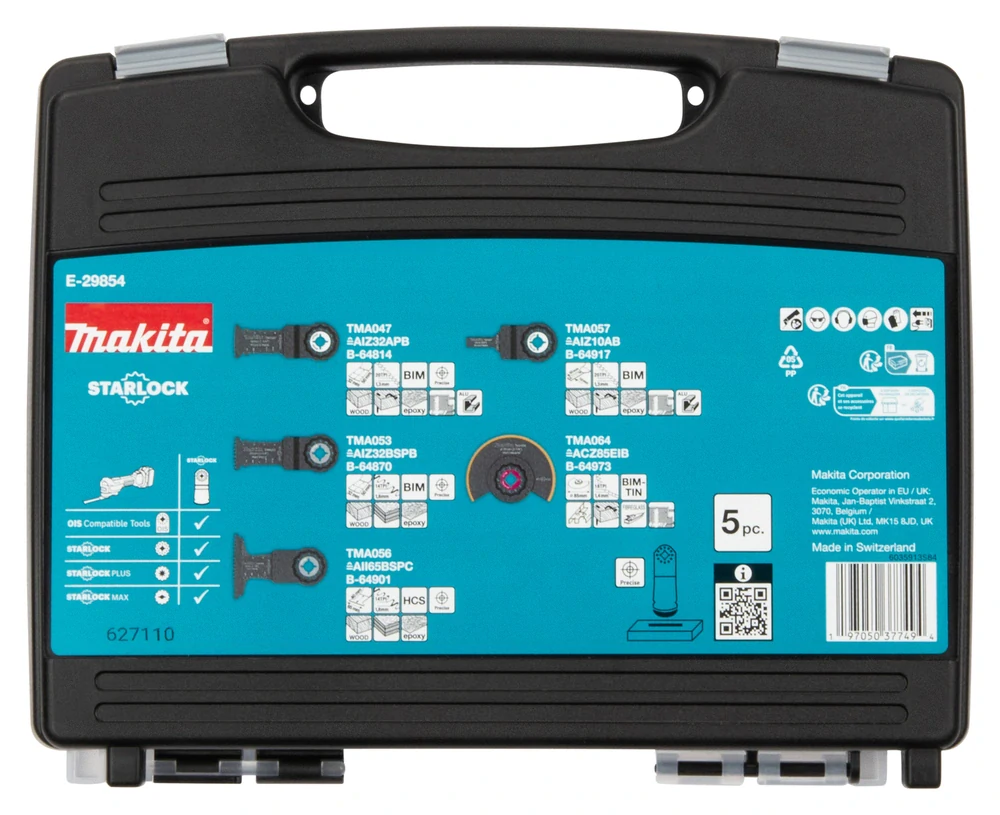 Makita sada nástrojů pro Multitool Starlock 5 ks v plastové krabičce, E-29854