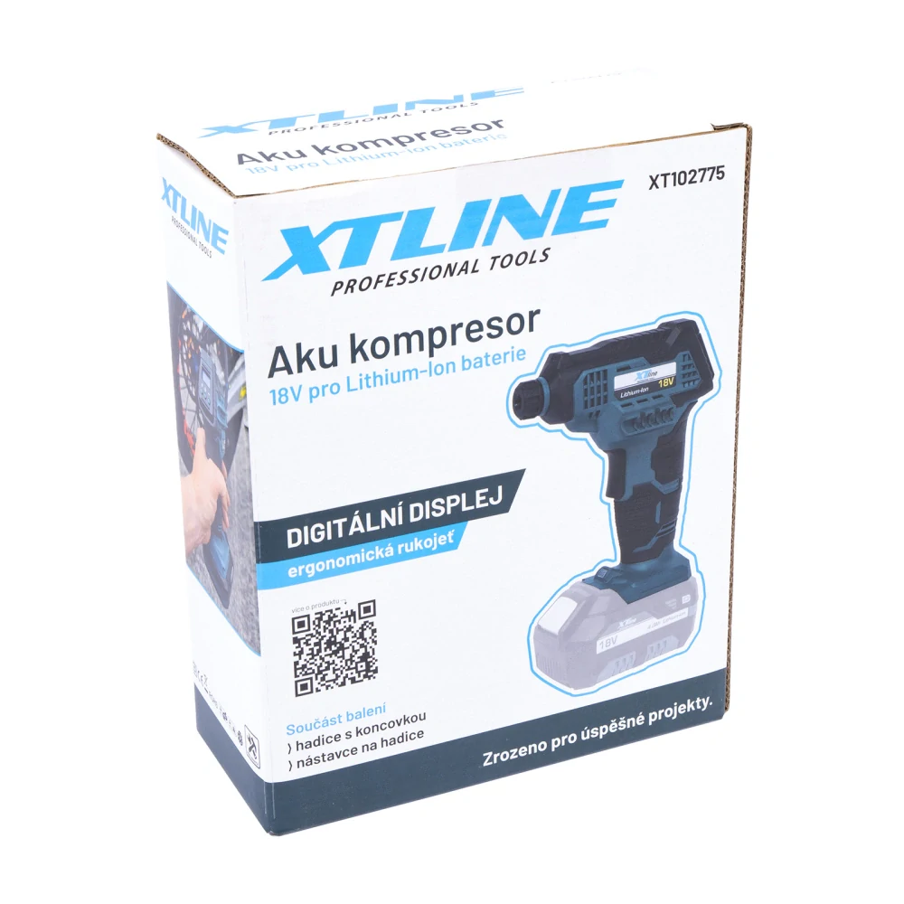 XTLINE aku kompresor 18 V + příslušenství, XT102775