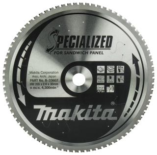 Makita kotouč pilový sendvičové panely SPECIALIZED 355x2.6x30mm 80Z = old B-17697, B-33607