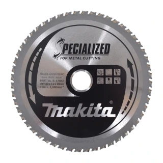 Makita kotouč pilový ocel SPECIALIZED 150x1.4x20mm 52Z (tenká ocel SPECIALIZED) = old B-47167, B-47042
