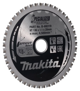 Makita kotouč pilový ocel Efficut 136x1.1x20mm 45Z = old B-69272, B-69319