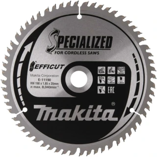 Makita kotouč pilový dřevo Efficut 190x1.85x20mm 60Z = old E-11162, E-11190