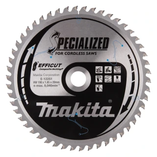 Makita kotouč pilový kompozitní dřevo Efficut 190x1.85x20mm 50Z = old E-12186, E-12251