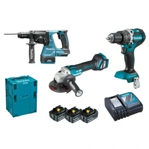 Makita Aku sada DHP484+DGA513+DHR243 Li-ion LXT 18V/5,0Ah, DLX3119TJ