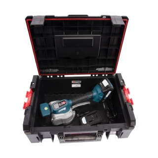 XTLINE aku vibrační přísavka 18 V + baterie 2.0 Ah + nabíječka 2.4 A + box, XT102715-1B2B