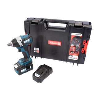 XTLINE aku rázový utahovák na 1/2" hlavice bezuhlíkový 18 V + baterie 5.0 Ah + nabíječka 3.5 A + box, XT102830-1B5B