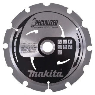 Makita kotouč pilový PCD na vláknocementové desky 260x30mm 6Z, B-33700