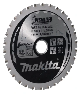 Makita kotouč pilový ocel Efficut 136x1.1x20mm 30Z = old B-60303, B-69303