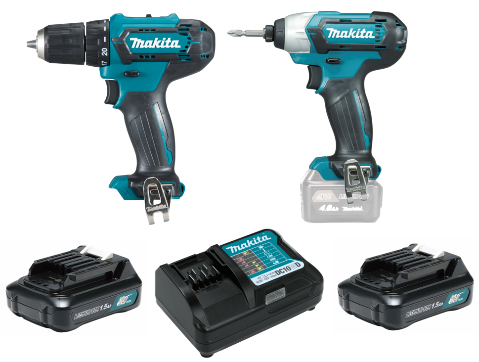 Makita aku sada DF333DZ+TD110DZ+2xaku+kufr Li-ion CXT 12V, CLX224X
