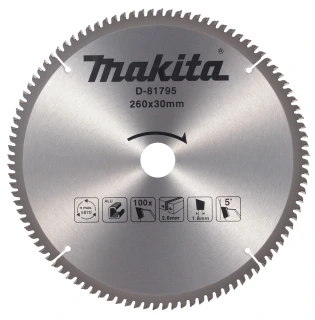Makita kotouč pilový TCT hliník 260x30mm 100Z=old D-61874, D-81795