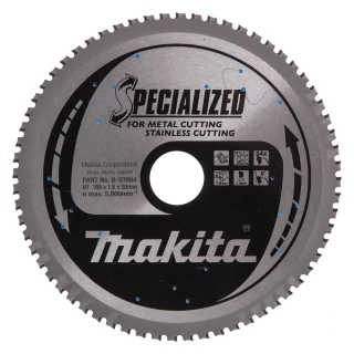 Makita kotouč pilový nerez SPECIALIZED 185x1.6x30mm 64Z = old B-31669, B-33984