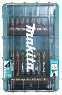 Makita sada bitů 1/4" Impact Premier, 27 ks v plastovém obalu, E-26820